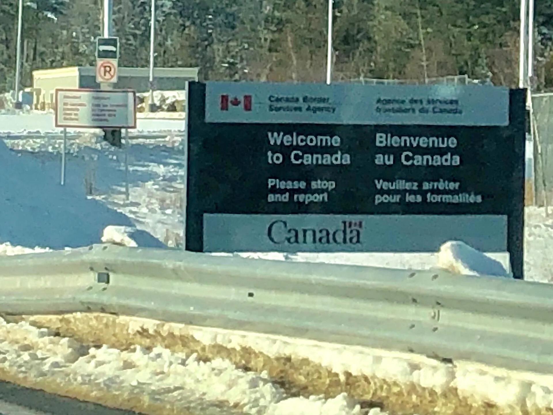 US/Canada border crossing, Calais ME to St Stephen NB. Cross-border representation when a US agency signs Canadian creators