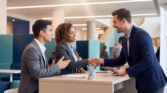 business meeting, handshake, collaboration, success, friends, boss, meeting, people, agreement, contract, negotiation, teamwork, office, professional, communication, interpersonal, positive, satisfaction, administration. Talent management agency sales: a practical workflow